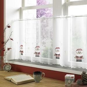 Christmas Festive Embroidered Santa Claus Cafe Curtain Panel