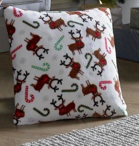 Christmas Festive Rudolph Reindeer Candy Cane Supersoft Cushion Cover