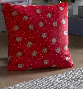 Christmas Festive Rudolph Reindeer Supersoft Filled Cushion